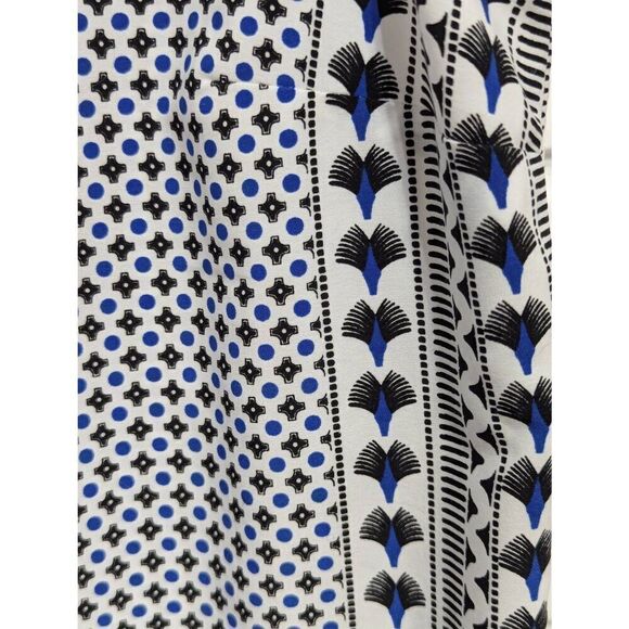 Alfani Women's Black & White Blue Abstract Pattern Short-Sleeve Shift Dress Size - Picture 3 of 6